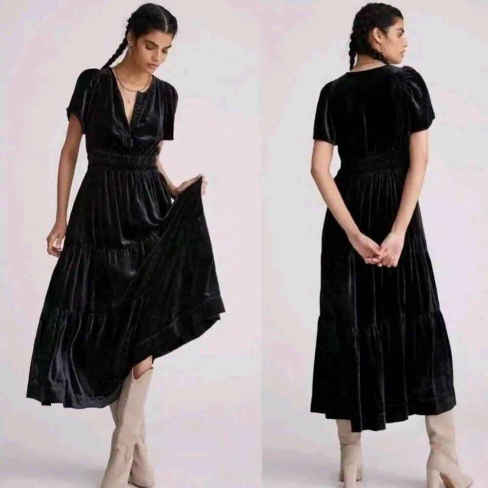 Anthropologie The Somerset Maxi Dress in Velvet